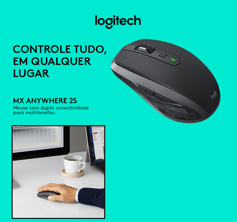 Mouse Logitech MX Anywhere 2S  Cinza 4000DPI